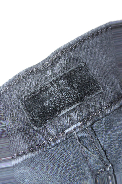 Mother Womens Cropped Black Mid Rise Cotton Blend Jeans Size 27