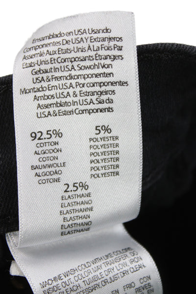 Mother Womens Cropped Black Mid Rise Cotton Blend Jeans Size 27