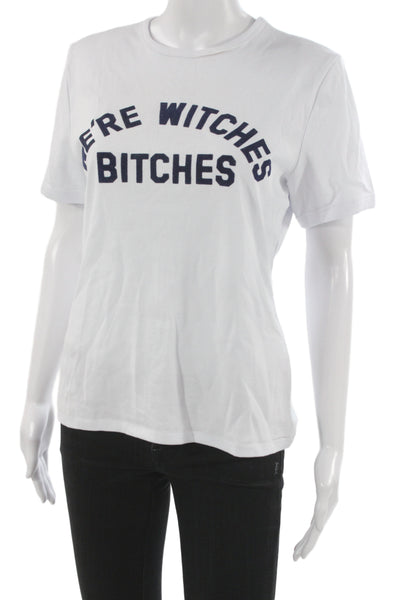 Alexa Chung for Madewell Women White Cotton T-Shirt Short Sleeve Size L