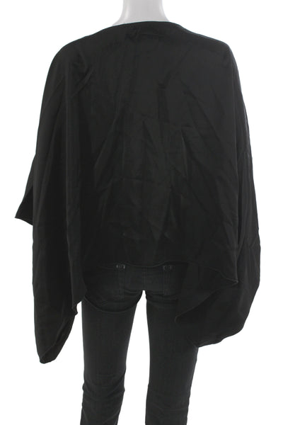 Viktoria+Woods Women Kimono Blouse Black 3/4 Sleeve Triacetate Size 1