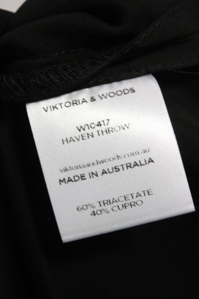 Viktoria+Woods Women Kimono Blouse Black 3/4 Sleeve Triacetate Size 1