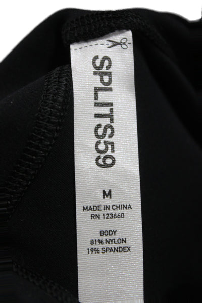 Splits 59 Women Ankle Leggings Black Nylon Blend Athletic Size M