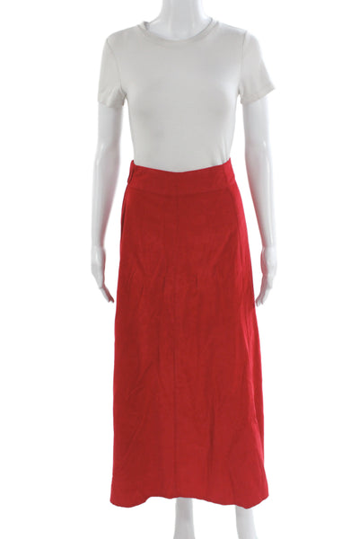Madison Mathews Womens Red A-Line Maxi Skirt 100% Cotton Size S