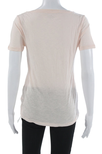 J Crew Women Basic Pink V Neck Cotton Short Sleeve T Shirt Size XS