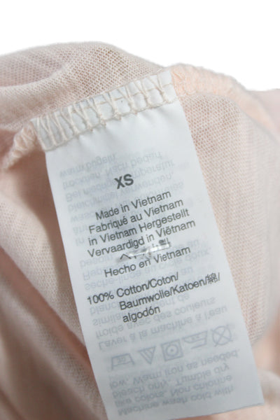 J Crew Women Basic Pink V Neck Cotton Short Sleeve T Shirt Size XS