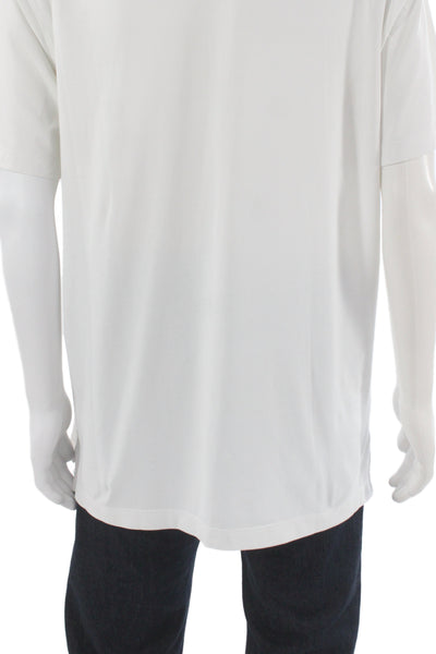 Johnnie-o Mens Short Sleeves Performance Rugby Shirt White Size Large