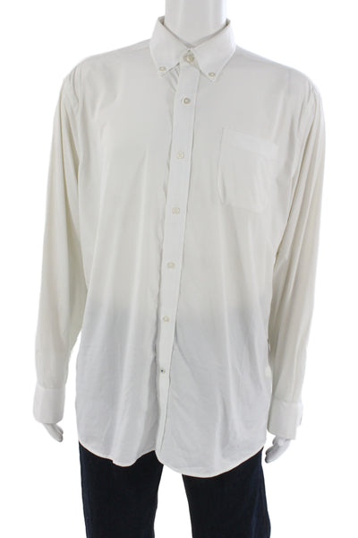 Southern Tide Mens Long Sleeves Button Down Shirt White Size Large