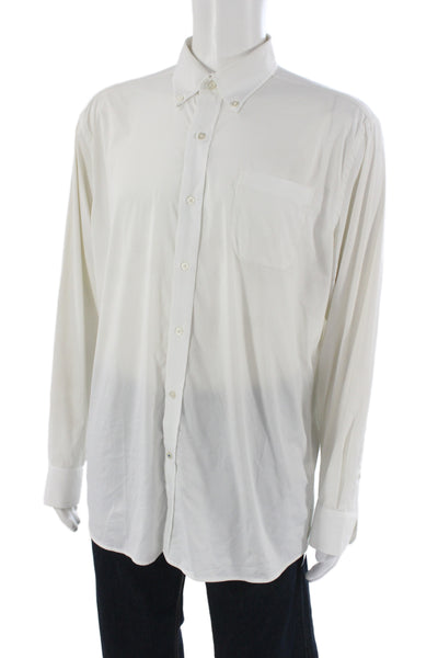 Southern Tide Mens Long Sleeves Button Down Shirt White Size Large