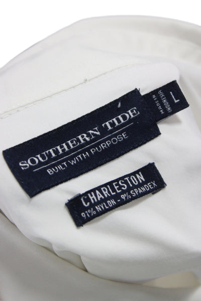 Southern Tide Mens Long Sleeves Button Down Shirt White Size Large