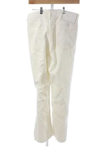 Rag & Bone Women Wide Leg Jeans Ivory Cotton Blend Mid Rise Size 28