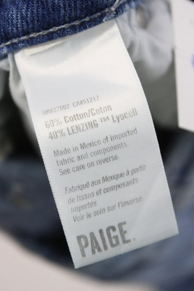 Paige Womens Wide Leg Jeans Blue High Rise Cotton Inseam 33 Size 30