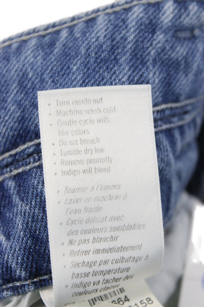 Paige Womens Wide Leg Jeans Blue High Rise Cotton Inseam 33 Size 30