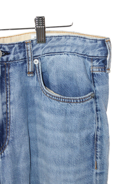 Rag & Bone Womens Wide Leg Jeans Blue Cotton Mid Rise Size 29