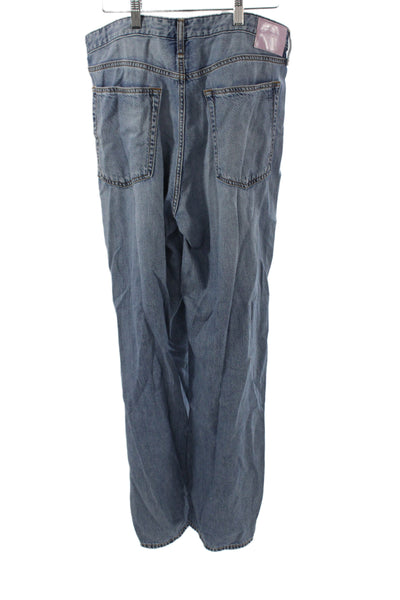 Rag & Bone Womens Wide Leg Jeans Blue Cotton Mid Rise Size 29