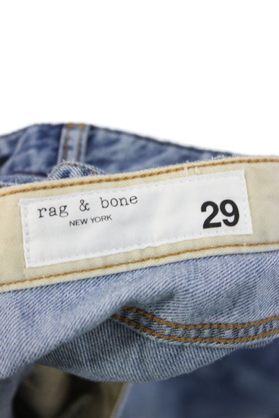 Rag & Bone Womens Wide Leg Jeans Blue Cotton Mid Rise Size 29