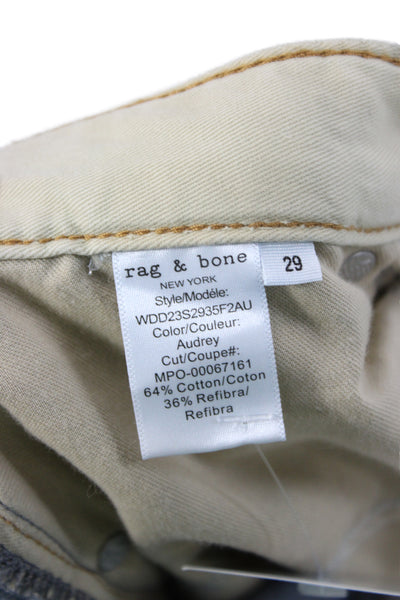 Rag & Bone Womens Wide Leg Jeans Blue Cotton Mid Rise Size 29