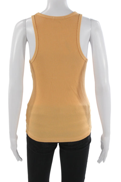 Agolde Womens Basic Sleeveless Tank Orange Organic Cotton Round Neck Size S