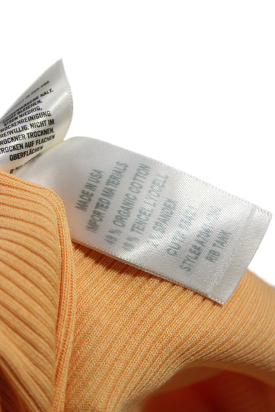 Agolde Womens Basic Sleeveless Tank Orange Organic Cotton Round Neck Size S