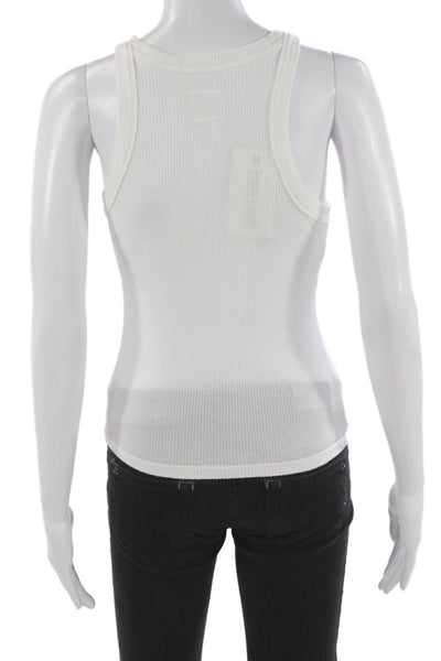 Wesley Womens Tencel Blend Sleeveless Basic Tank Round Neck White Size M
