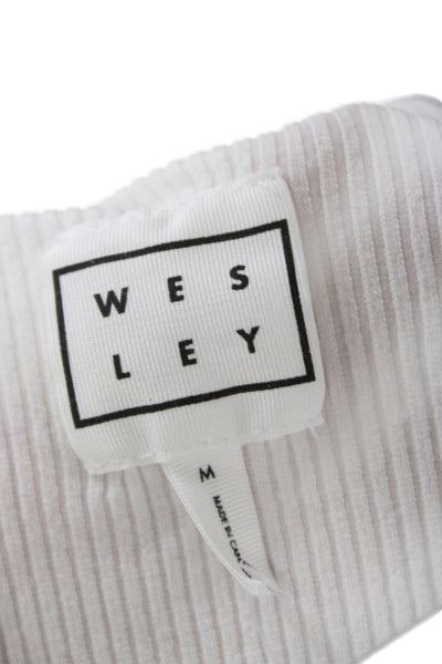 Wesley Womens Tencel Blend Sleeveless Basic Tank Round Neck White Size M