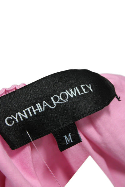 Cynthia Rowley Women Tunic Blouse Pink 3/4 Sleeve Cotton Blend Size M