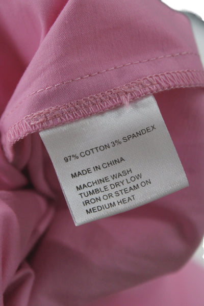 Cynthia Rowley Women Tunic Blouse Pink 3/4 Sleeve Cotton Blend Size M