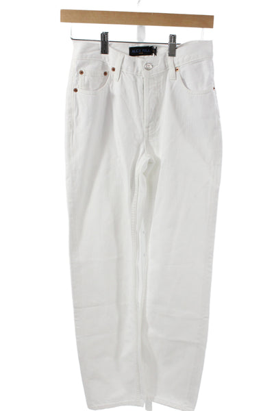 Alex Mill Women White Straight Jeans Mid Rise Button Fly Size 27