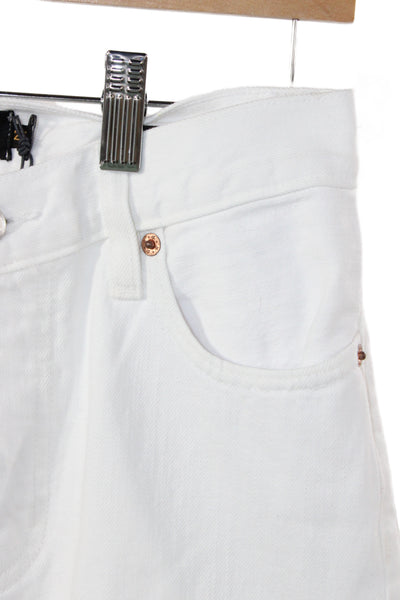 Alex Mill Women White Straight Jeans Mid Rise Button Fly Size 27
