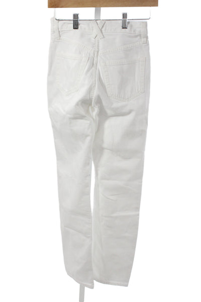 Alex Mill Women White Straight Jeans Mid Rise Button Fly Size 27