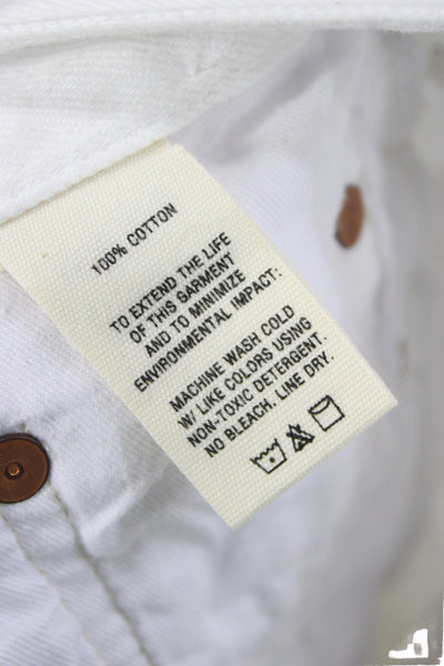 Alex Mill Women White Straight Jeans Mid Rise Button Fly Size 27