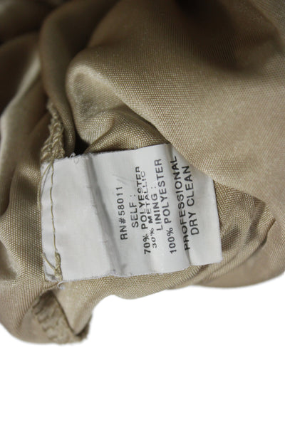 David Meister Women Gold Floral Sheath Dress Sleeveless Short Zip Size 2