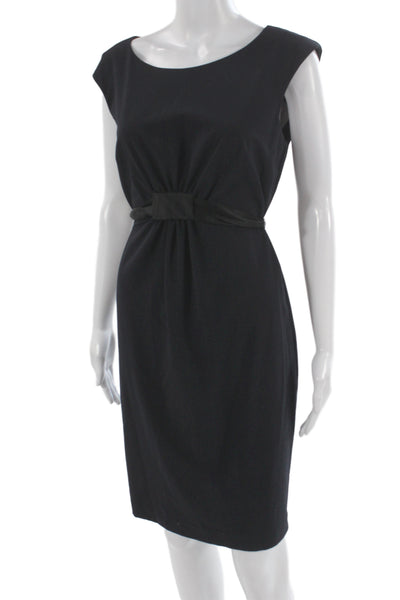 ABS Allen Schwartz Womens Sheath Dress Black Boatneck Short Sleeve Size 6
