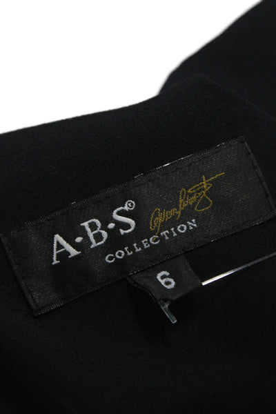 ABS Allen Schwartz Womens Sheath Dress Black Boatneck Short Sleeve Size 6