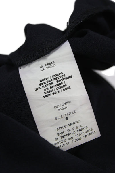 ABS Allen Schwartz Womens Sheath Dress Black Boatneck Short Sleeve Size 6