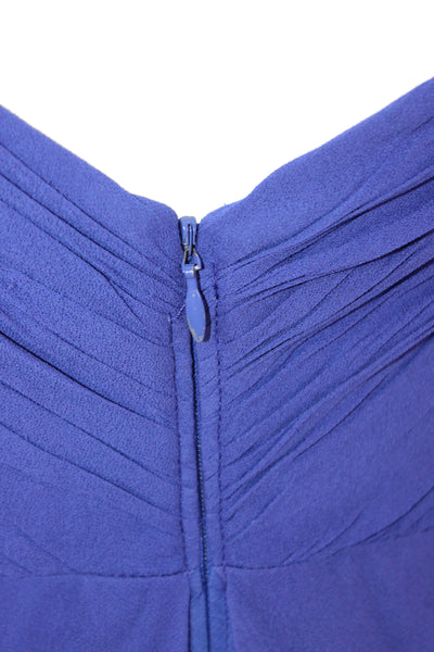 Nicole Miller Women Maxi Dress Purple V-Neck Sleeveless Zip Polyester Size 4