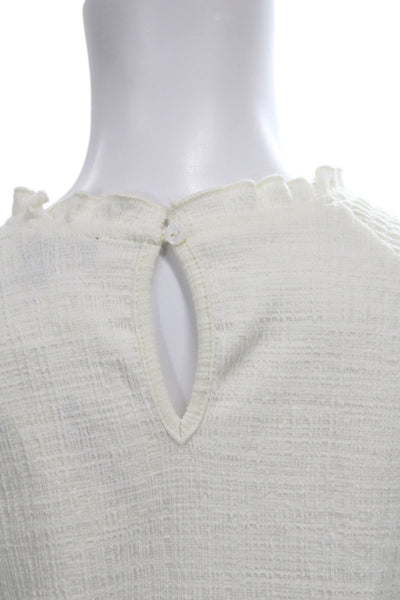 Current Air Women White Boho Cotton Blouse Long Sleeve Size XS