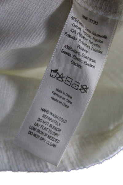 Current Air Women White Boho Cotton Blouse Long Sleeve Size XS