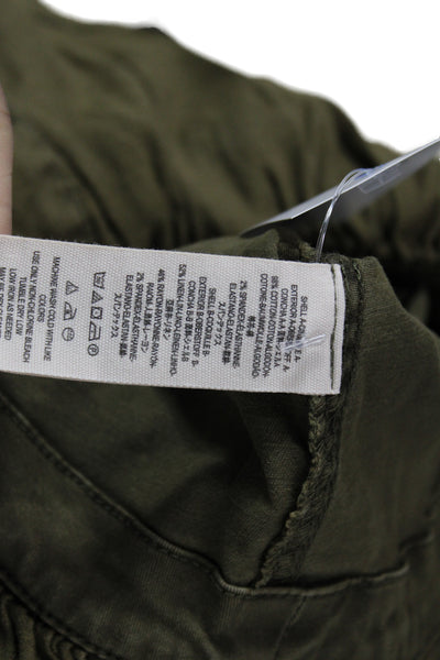 Free People Women Military Jacket Green Cotton Long Sleeve Size S