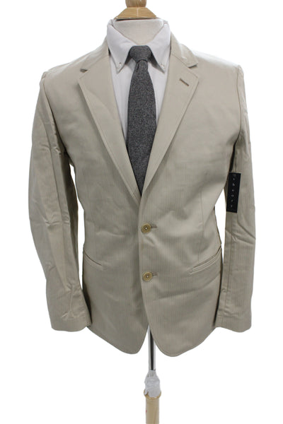 Theory Mens Beige Cotton Blazer Button Closure Size 40