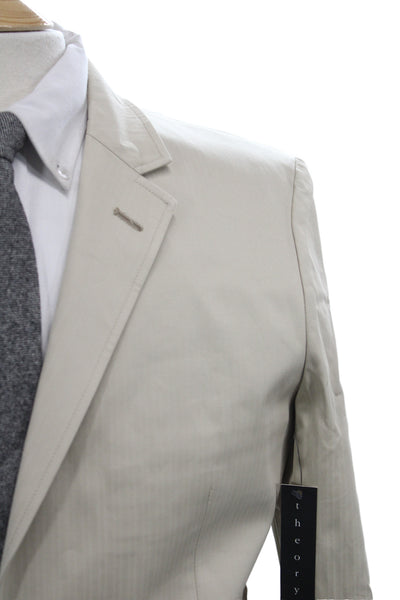 Theory Mens Beige Cotton Blazer Button Closure Size 40