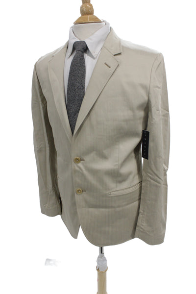 Theory Mens Beige Cotton Blazer Button Closure Size 40