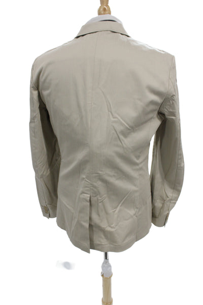 Theory Mens Beige Cotton Blazer Button Closure Size 40