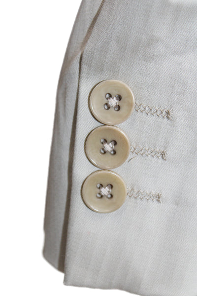 Theory Mens Beige Cotton Blazer Button Closure Size 40