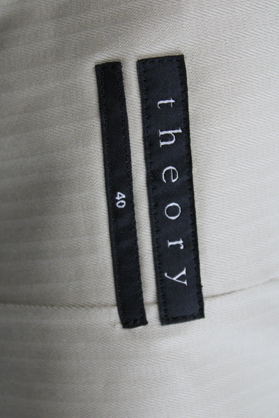 Theory Mens Beige Cotton Blazer Button Closure Size 40