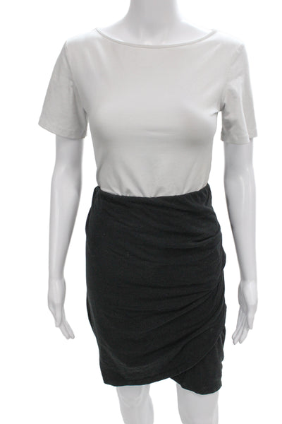 Standard James Perse Women Tulip Skirt Gray Knee Length Cotton Size 4