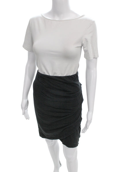 Standard James Perse Women Tulip Skirt Gray Knee Length Cotton Size 4