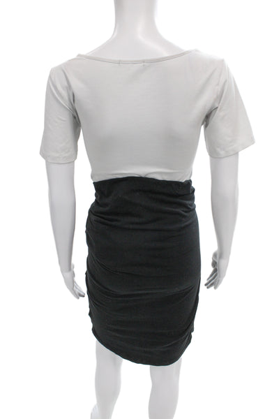 Standard James Perse Women Tulip Skirt Gray Knee Length Cotton Size 4