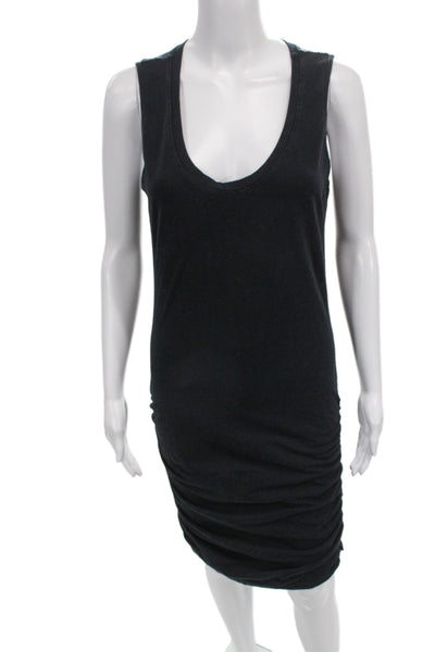 Michael Stars Women Tank Dress Black Cotton Sleeveless Midi Size L