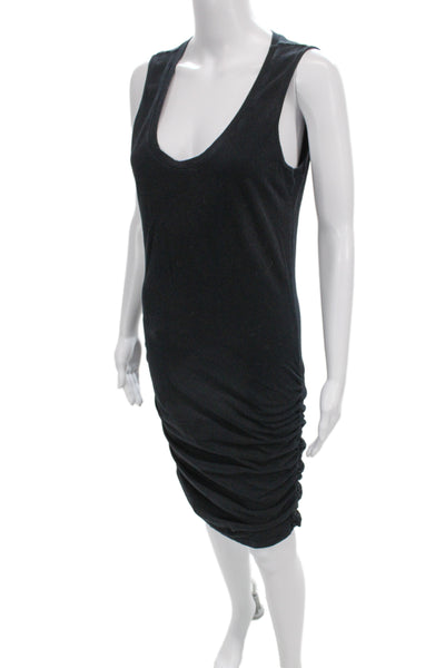 Michael Stars Women Tank Dress Black Cotton Sleeveless Midi Size L