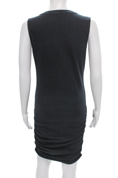 Michael Stars Women Tank Dress Black Cotton Sleeveless Midi Size L